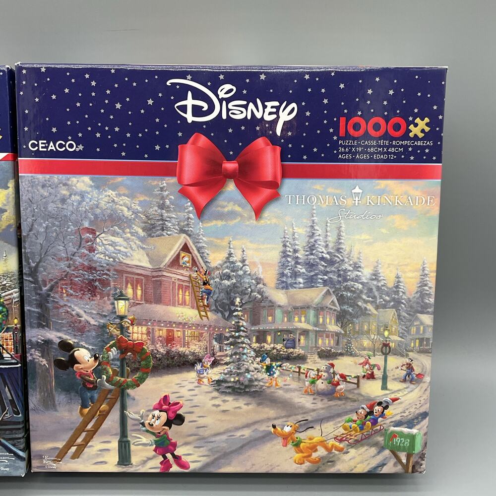 2 pack Thomas Kinkade 1000 Piece Christmas Puzzles - Picture 3 of 3